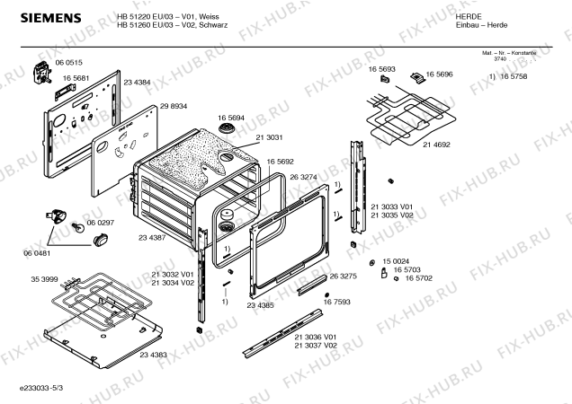 Схема №5 HB51220EU с изображением Панель управления для духового шкафа Siemens 00355473