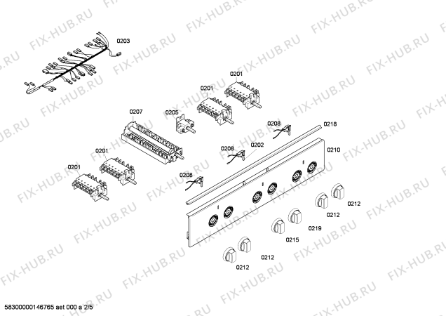 Взрыв-схема плиты (духовки) Bosch HSE421127V - Схема узла 02