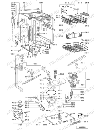 Схема №2 ADL 938 NB с изображением Обшивка для электропосудомоечной машины Whirlpool 481245370143