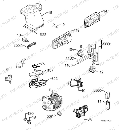 Взрыв-схема посудомоечной машины Privileg 626909_10468 - Схема узла Electrical equipment 268