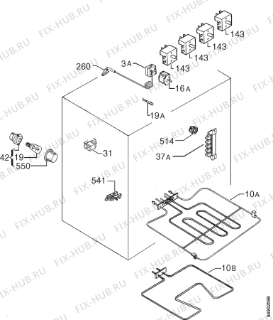 Взрыв-схема плиты (духовки) Privileg 002410 9 - Схема узла Electrical equipment 268