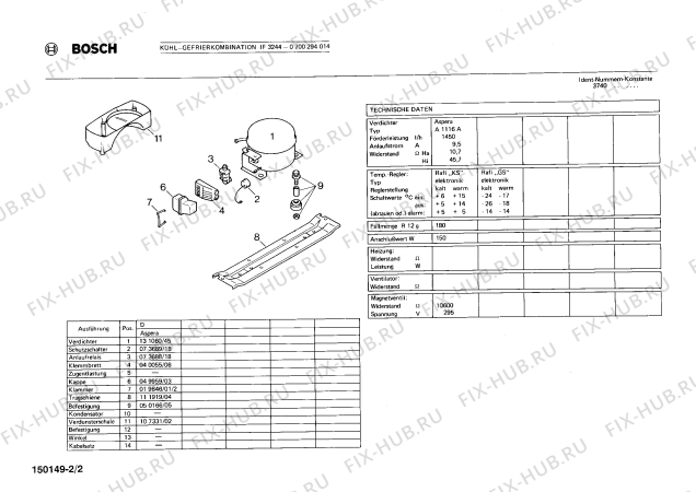 Взрыв-схема холодильника Bosch 0700294014 KG328SEL - Схема узла 02