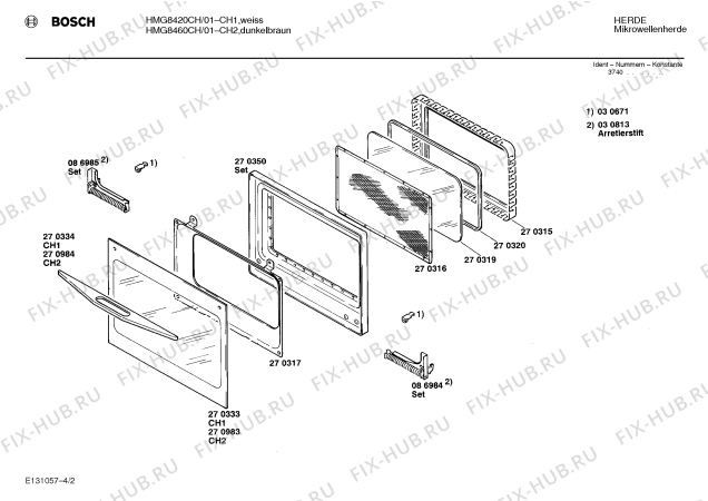 Взрыв-схема микроволновой печи Bosch HMG8420CH - Схема узла 02