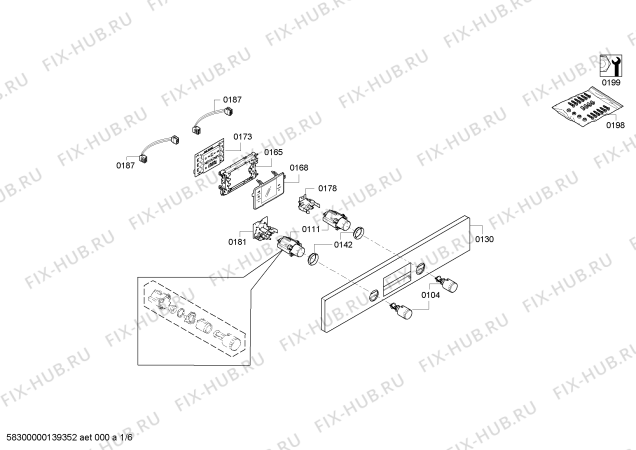 Схема №6 HBA73A550F с изображением Панель управления для плиты (духовки) Bosch 00674617