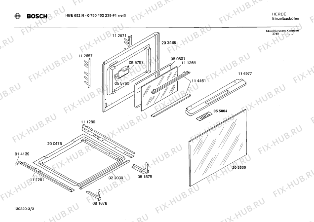 Взрыв-схема плиты (духовки) Bosch 0750452238 HBE652N - Схема узла 03