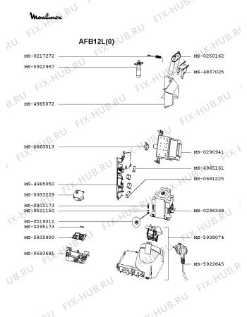 Взрыв-схема микроволновой печи Moulinex AFB12L(0) - Схема узла 3P002016.3P3