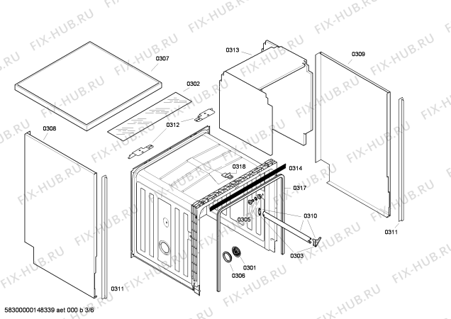 Схема №6 SGS57A02GB с изображением Модуль управления для посудомоечной машины Bosch 00620061