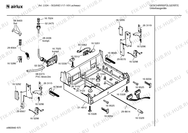 Взрыв-схема посудомоечной машины Airlux SGVAIE1 - Схема узла 05