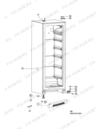 Взрыв-схема холодильника Electrolux EUF25220W - Схема узла C10 Cabinet