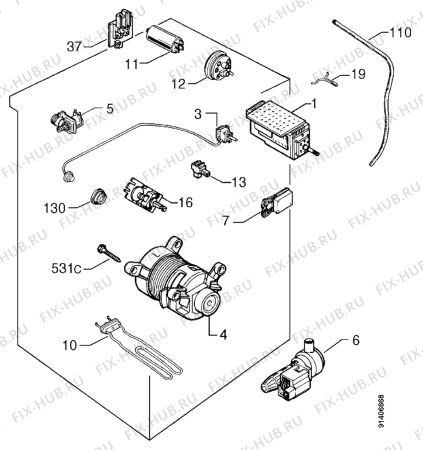 Взрыв-схема стиральной машины Faure LFV1022 - Схема узла Electrical equipment 268