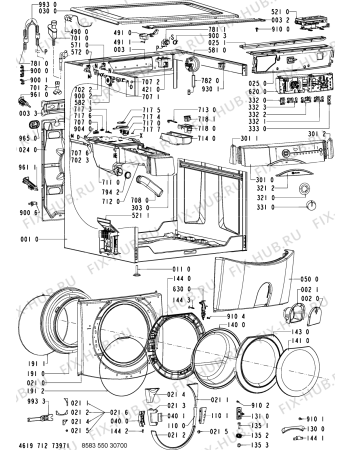 Схема №2 WAB 1000 с изображением Рукоятка для стиралки Whirlpool 481249878718