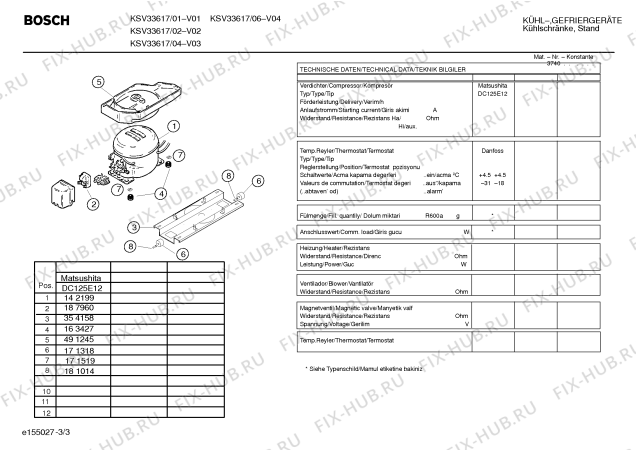 Взрыв-схема холодильника Bosch KSV33617 - Схема узла 03