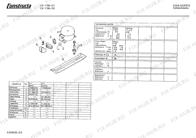 Схема №2 CK1780 с изображением Клапан для холодильной камеры Bosch 00080866