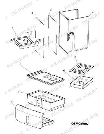 Взрыв-схема кофеварки (кофемашины) Hotpoint CMHPCHC0H (F084057) - Схема узла