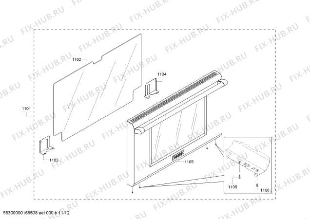 Схема №11 PRL364JDG с изображением Панель для духового шкафа Bosch 00687123