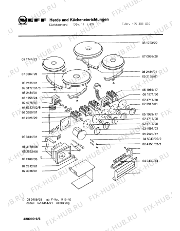 Взрыв-схема плиты (духовки) Neff 195303036 1394.11LHCS - Схема узла 06