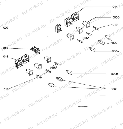 Взрыв-схема плиты (духовки) Aeg Electrolux E4001-7-M - Схема узла Functional parts