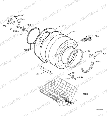 Взрыв-схема сушильной машины Privileg 058771_10510 - Схема узла Functional parts 267