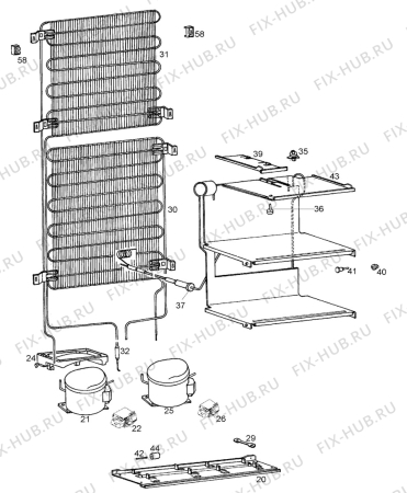 Взрыв-схема холодильника Zanussi ZK20/11R - Схема узла Cooling system 017