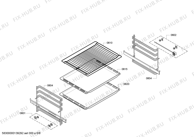 Взрыв-схема плиты (духовки) Bosch HBA76R650 - Схема узла 06