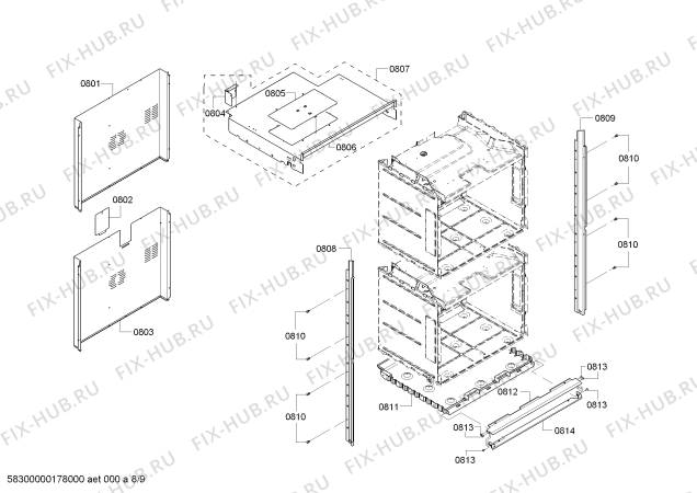 Схема №9 MED272JS с изображением Интерфейс для плиты (духовки) Bosch 00702535