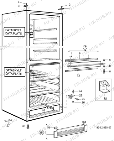 Взрыв-схема холодильника Electrolux TR1178M - Схема узла C10 Cabinet