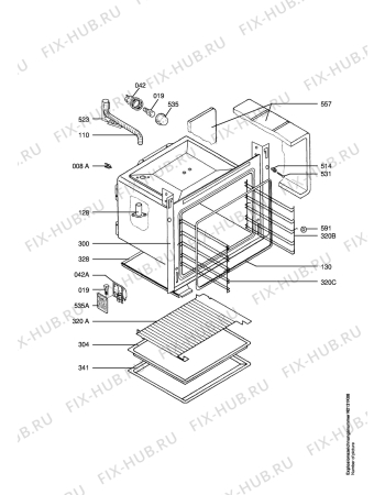 Взрыв-схема плиты (духовки) Aeg CE4000-1-D - Схема узла Oven