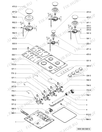Схема №1 TGZ 3403 SW с изображением Подрешетка для плиты (духовки) Whirlpool 481945868074