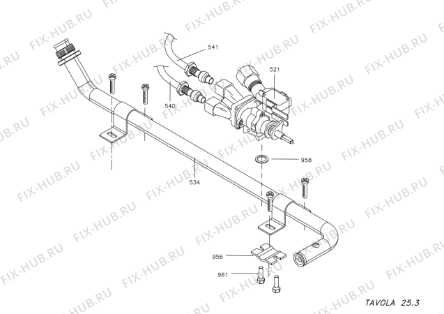 Взрыв-схема плиты (духовки) Ariston MG23RIX (F046254) - Схема узла