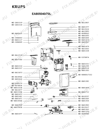 Схема №3 EA8050PN/70L с изображением Плата управления для электрокофемашины Krups MS-8080017332