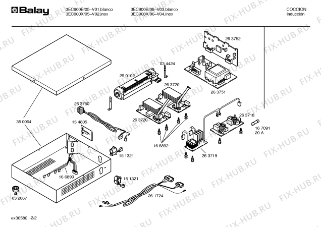 Схема №2 3EC900B с изображением Модуль для плиты (духовки) Bosch 00263719