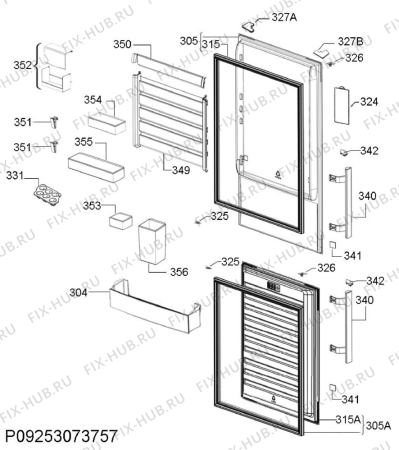 Взрыв-схема холодильника Electrolux EN3455MFX - Схема узла Door