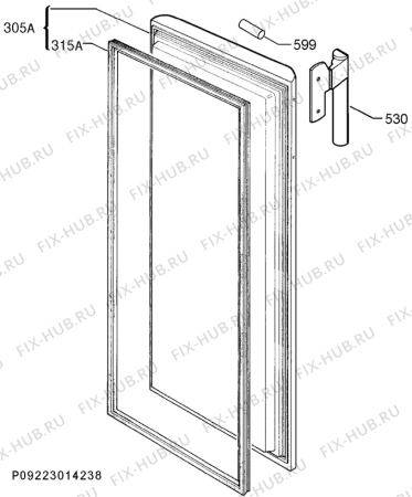 Взрыв-схема холодильника Elektro Helios FG2651 - Схема узла Door 003
