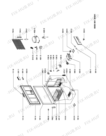 Схема №1 AFG 501-A/H с изображением Дверца для холодильной камеры Whirlpool 481944269319