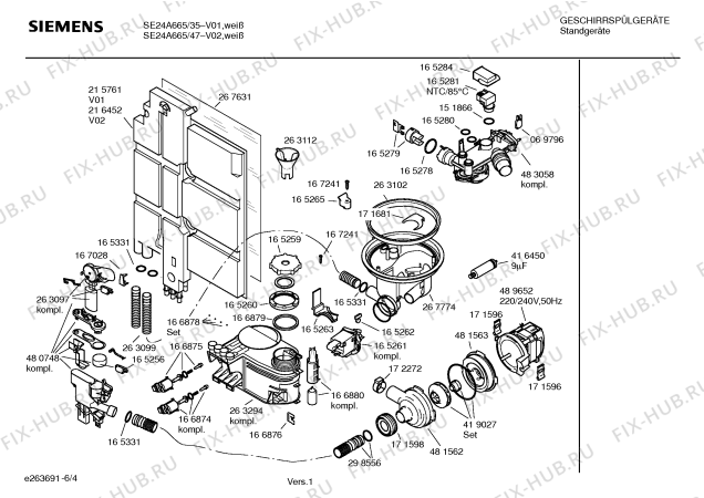 Схема №6 SE24A665 Extraklasse с изображением Передняя панель для посудомойки Siemens 00438341