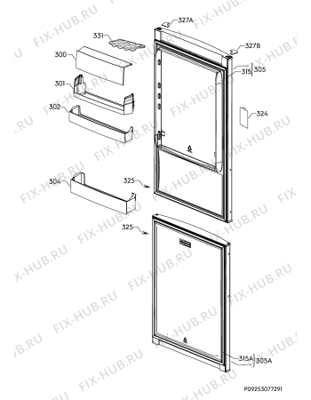 Взрыв-схема холодильника Electrolux EN3450NKX - Схема узла Door