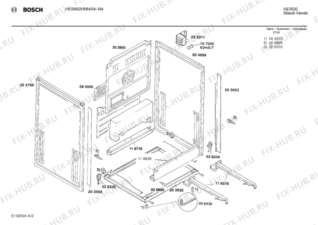 Схема №5 HES662NSC с изображением Переключатель для плиты (духовки) Bosch 00029789