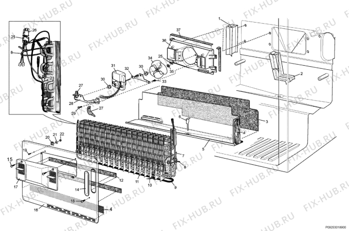 Взрыв-схема холодильника Frigidaire BJ503T-RFBA - Схема узла Section 4