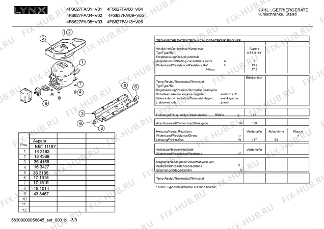 Схема №3 BD9500ANF с изображением Тэн оттайки для холодильника Siemens 00363132