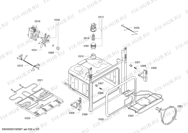 Схема №5 HEA23B157 H.BO.NP.L3D.PV.GLASS.B1a.X.E0_C/// с изображением Панель управления для плиты (духовки) Bosch 11017108
