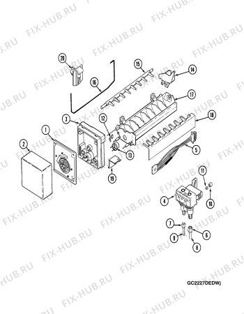 Схема №12 GC2227DEDW с изображением Другое для холодильника Whirlpool 481201223383