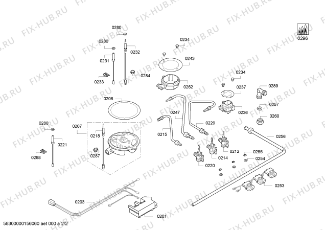 Взрыв-схема плиты (духовки) Bosch PPC616B11E 2G+1W BOSCH T60F-2011 - Схема узла 02