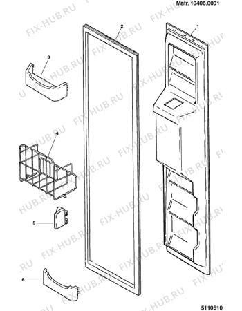 Схема №10 XRA600NF (F025219) с изображением Фитинг для холодильной камеры Indesit C00081211