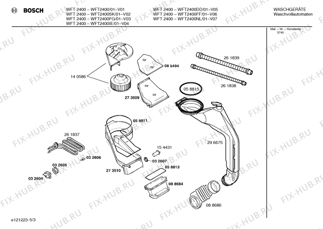 Схема №5 WFT2400IE WFT2400 с изображением Инструкция по эксплуатации для стиральной машины Bosch 00523524