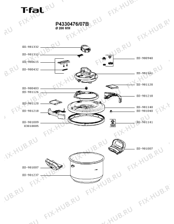 Схема №1 P4330476/07A с изображением Сотейника Seb SS-981140