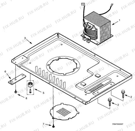 Взрыв-схема микроволновой печи Electrolux EMS2390W - Схема узла Section 3