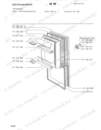 Схема №4 SAN3049 I с изображением Поверхность для холодильника Aeg 8996710696189