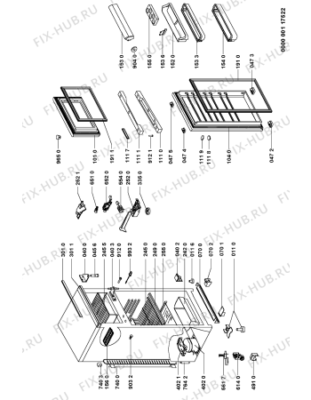 Схема №1 CBA 254R/M с изображением Ручка двери для холодильника Whirlpool 481246268055