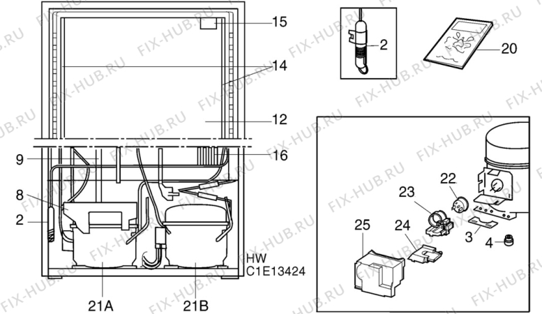 Взрыв-схема холодильника Electrolux ER7901B - Схема узла C10 Cold, users manual