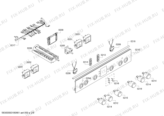 Взрыв-схема плиты (духовки) Bosch HCE743222M - Схема узла 02